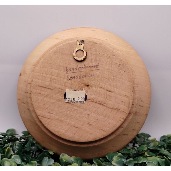 Rothenburg O D T Germany Plate Carved Painted Alpine Flowers Wood MCM - Picture 9 of 9